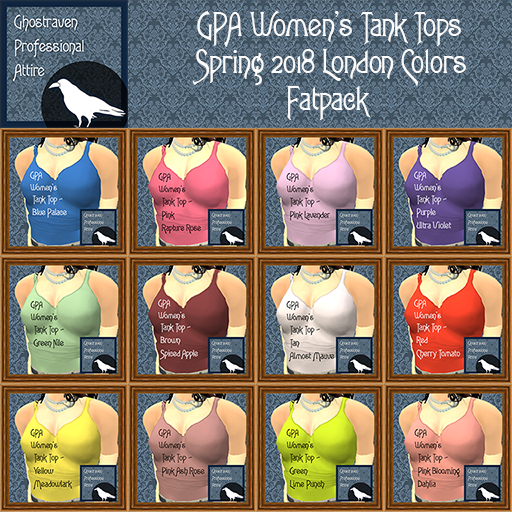GPA Womens Tank Tops Ad Fatpack Spring 2018 London