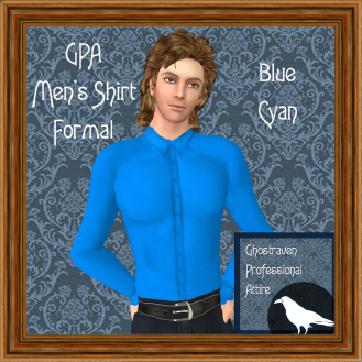 GPA Men's Shirt Formal Blue Cyan Z Ad